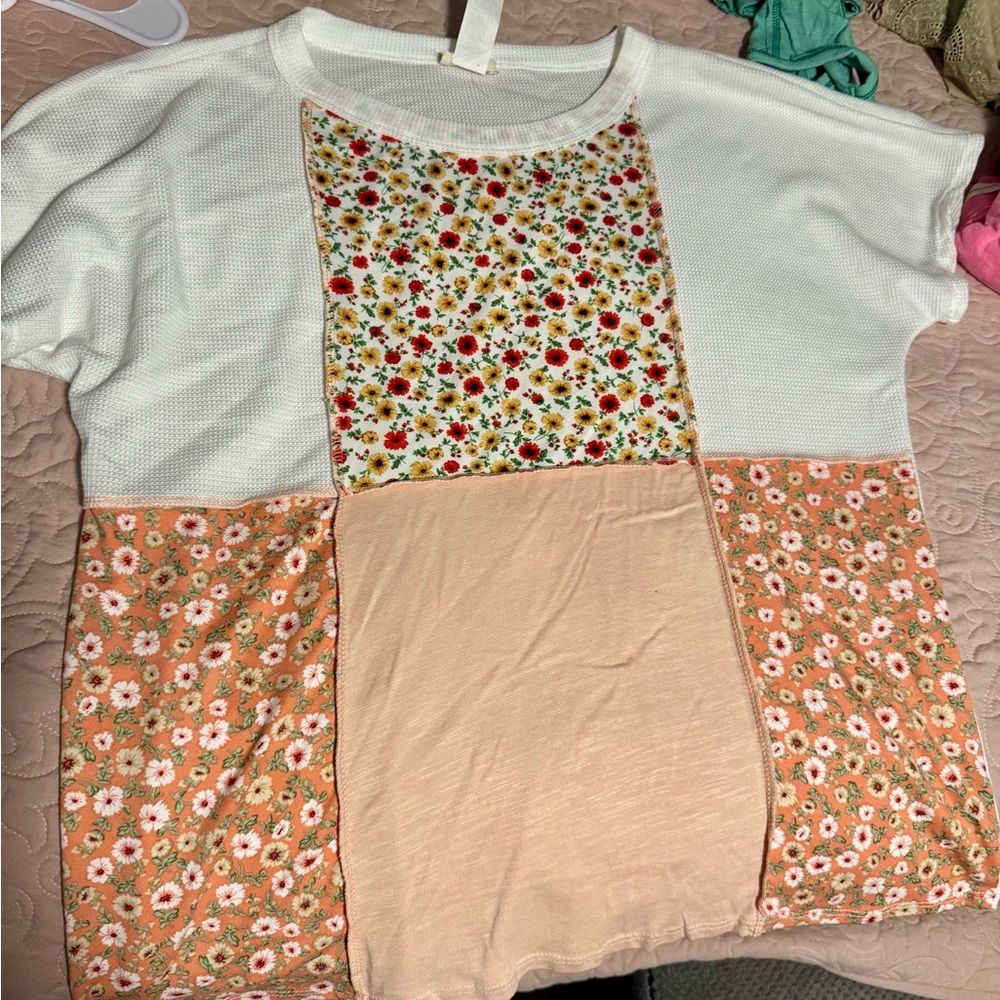 NWOT Floral Patchwork Top by BiBi
